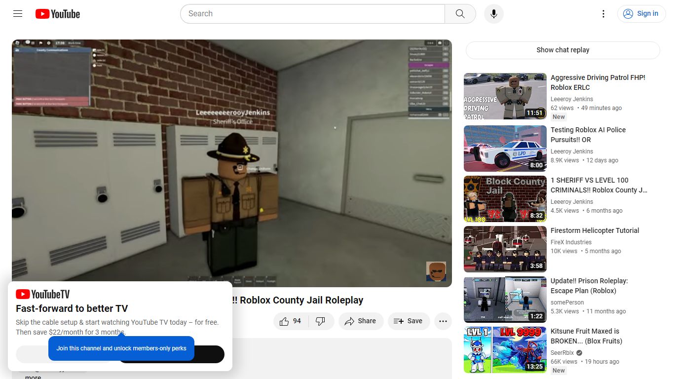 SHERIFF ASSISTS JAIL WITH INMATE CATCHING!! Roblox County Jail Roleplay ...